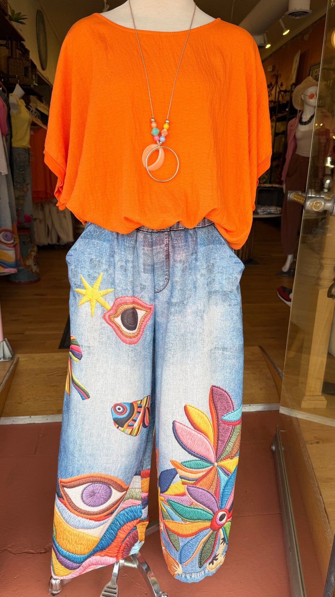 Siren's Dream: Under The Sea Artistic Wide - Leg Pants - Rebecca James Clothing