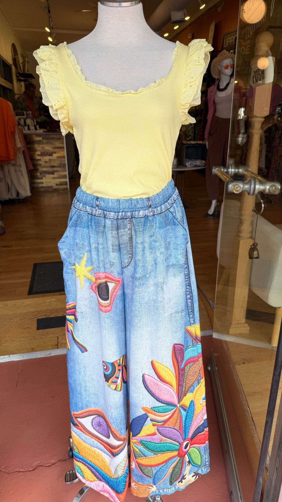 Siren's Dream: Under The Sea Artistic Wide - Leg Pants - Rebecca James Clothing