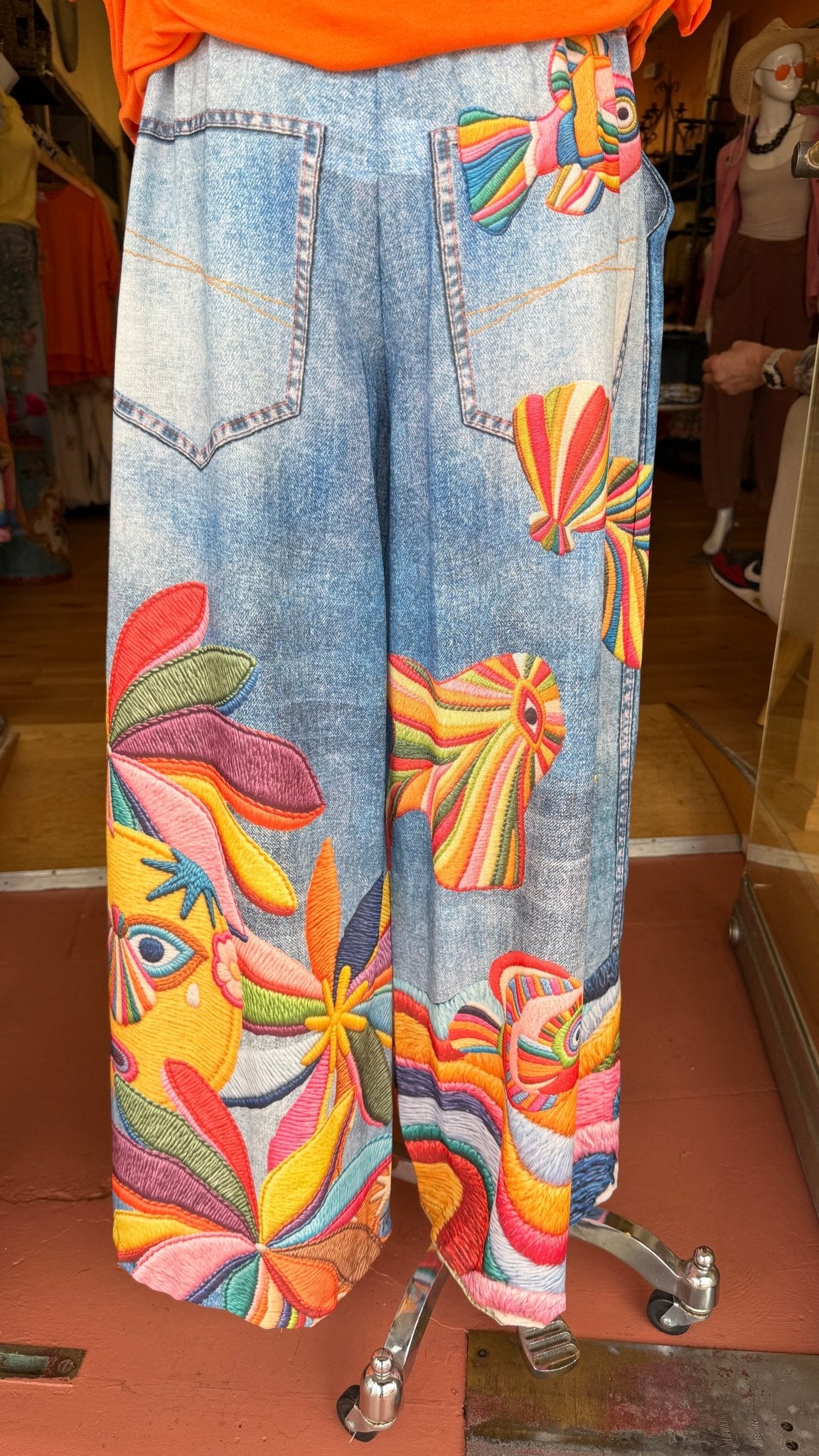 Siren's Dream: Under The Sea Artistic Wide - Leg Pants - Rebecca James Clothing