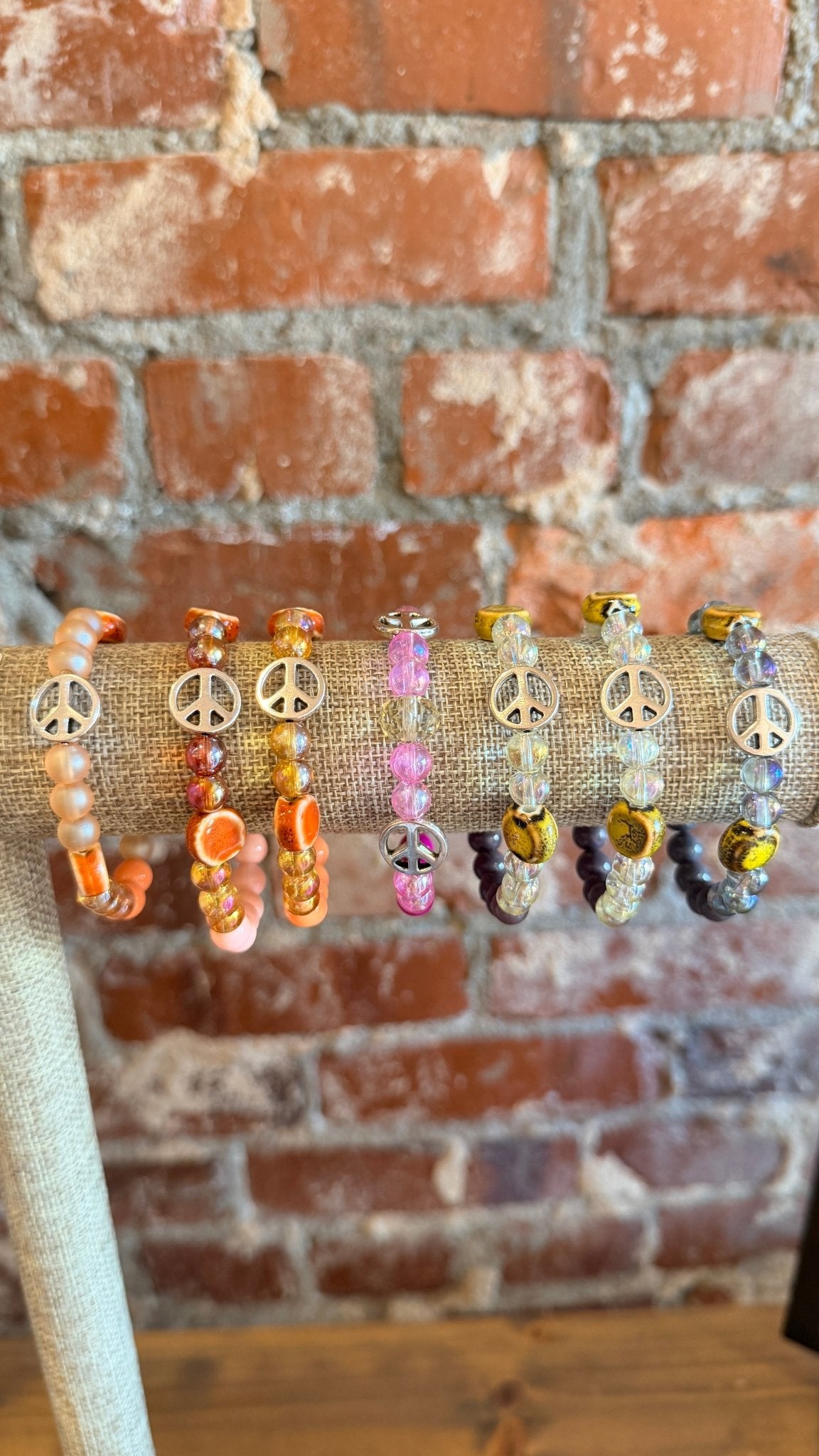 Spread Peace Handbeaded Braclet - Rebecca James Clothing
