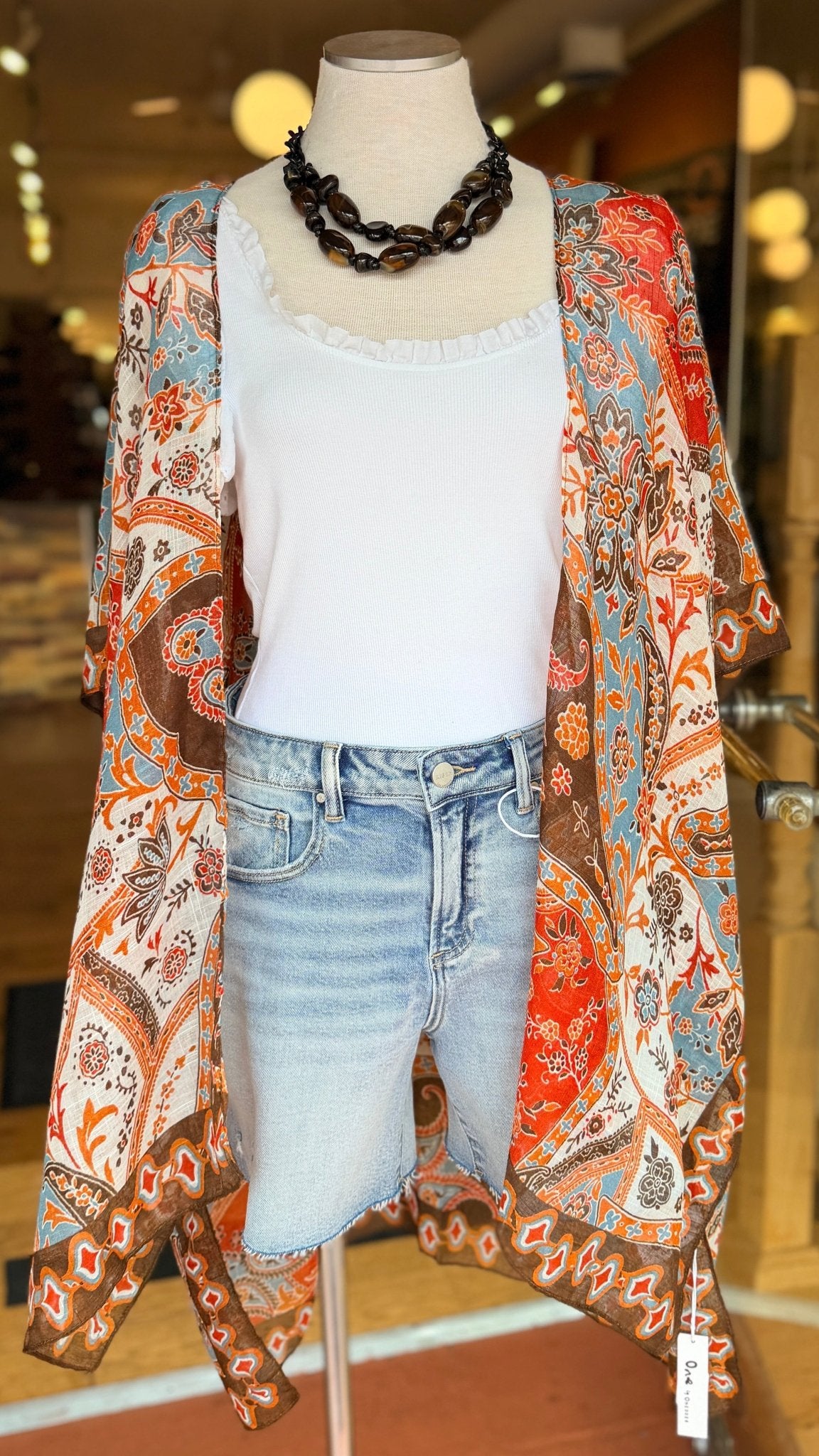 Tennessee Whiskey Boho Paisley Kimono Wrap - Rebecca James Clothing