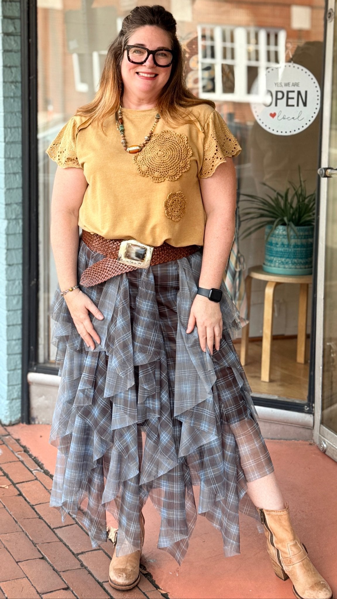 Twirl Around Plaid Mesh Ballarina Skirt - Rebecca James Clothing