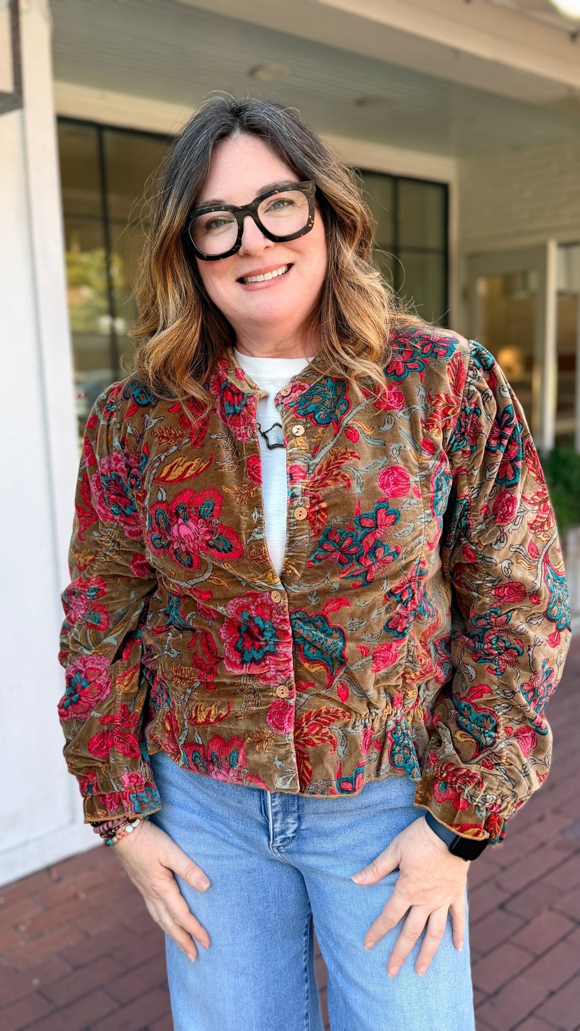 Velvet Floral Boho Bomber Jacket - Rebecca James Clothing
