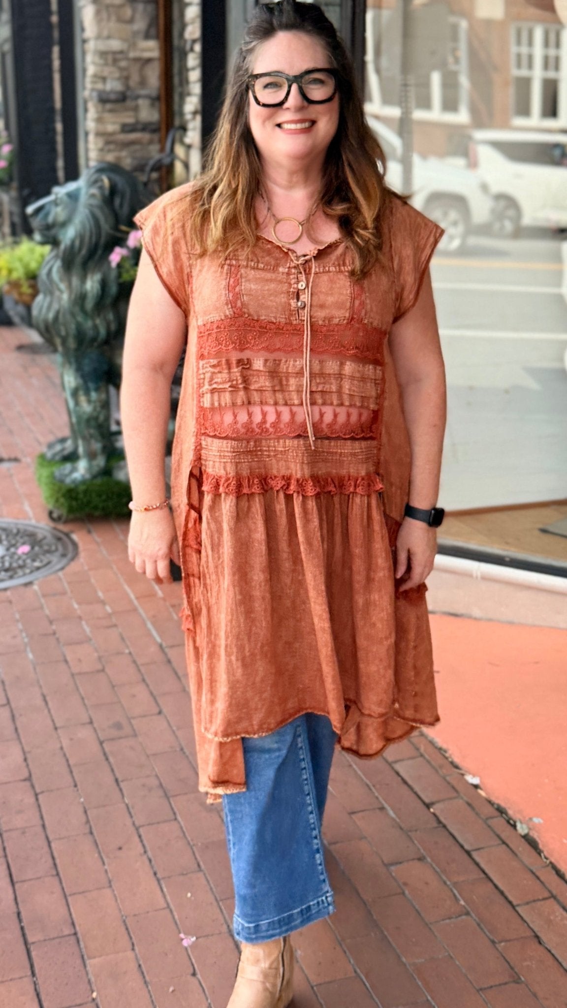 Wandering Soul Terracota Sheer Maxi Top - Rebecca James Clothing