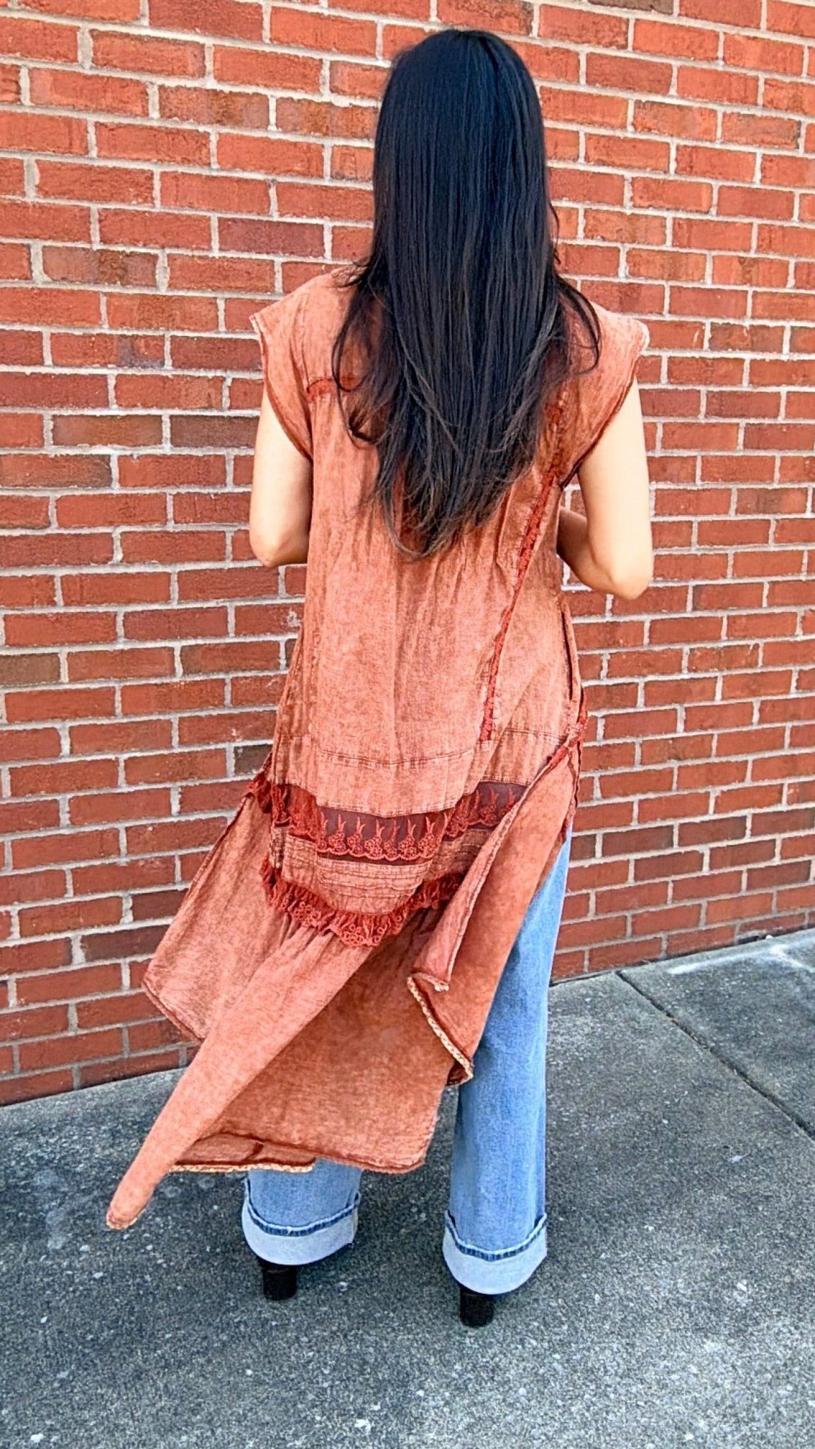 Wandering Soul Terracota Sheer Maxi Top - Rebecca James Clothing