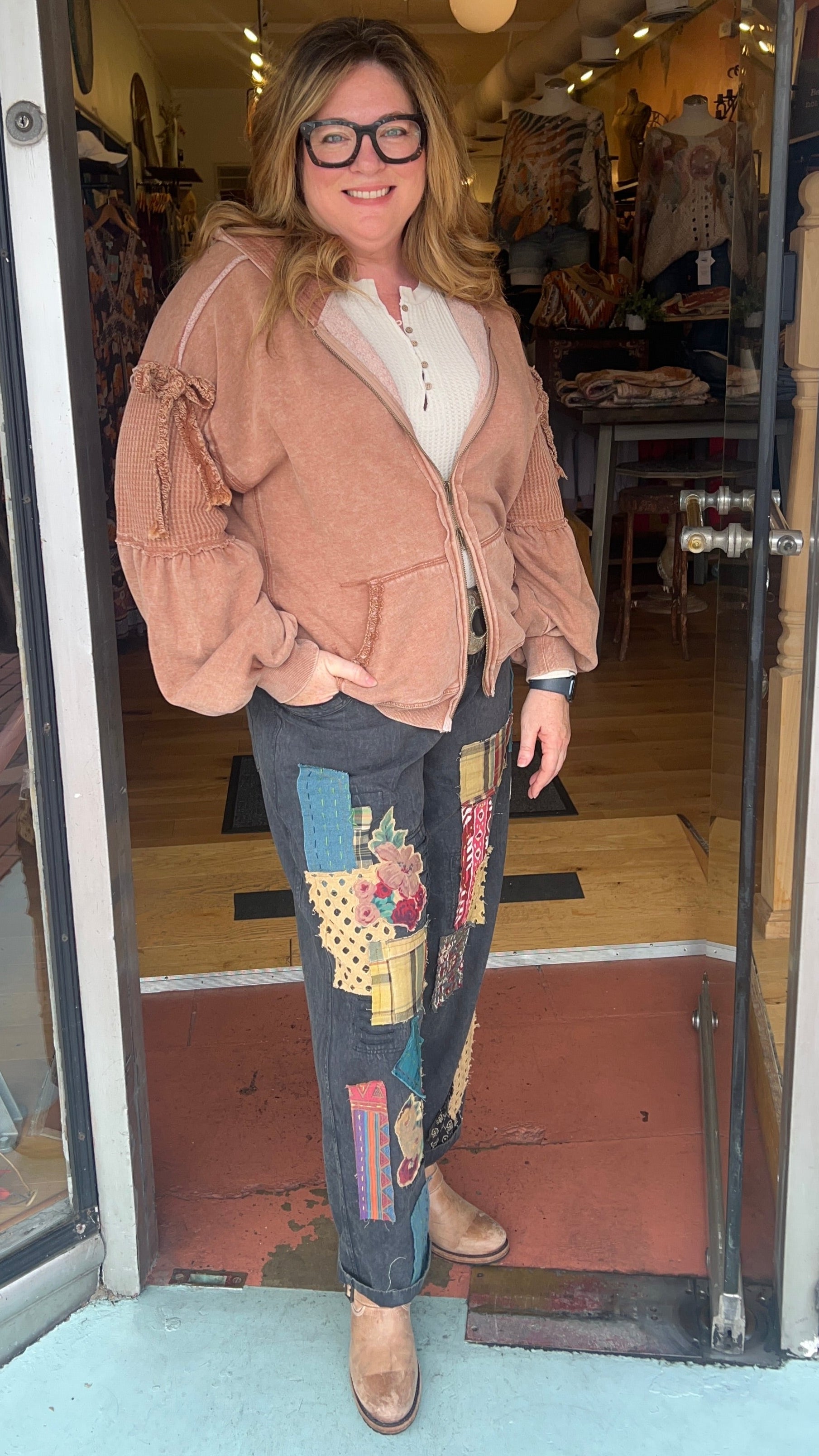 パンツ RADIANT patchwork blackdenim pants 即納】RADIANT patchwork blackdenim pants | 韓国ファッション