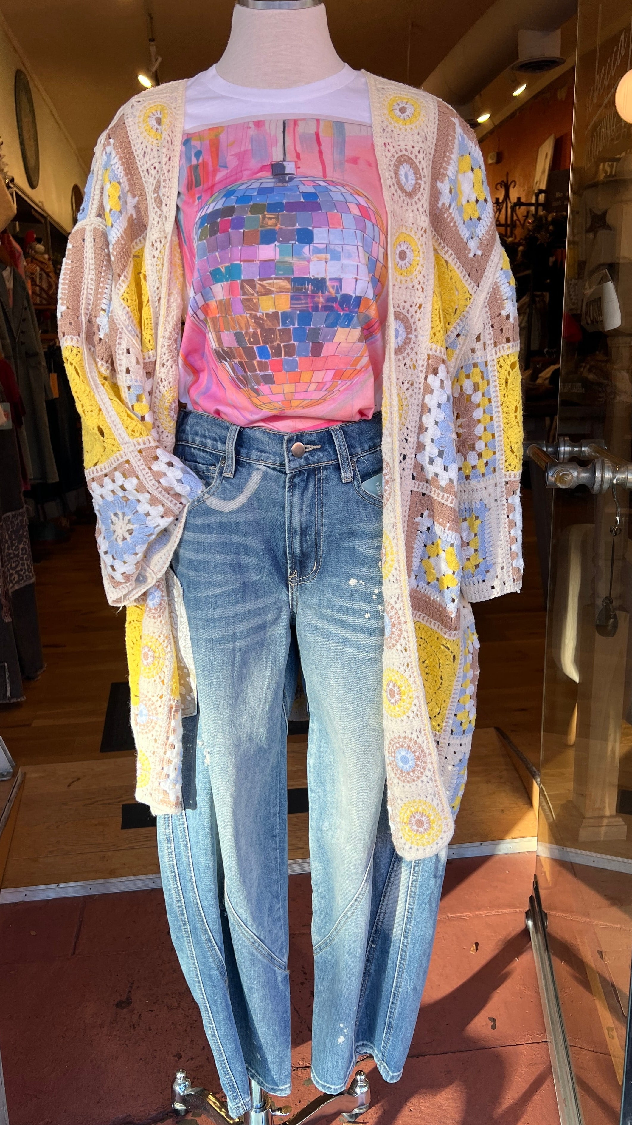 Pink MIrror Ball Graphic Tee 