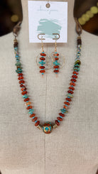 Red Agate and turquoise earrings