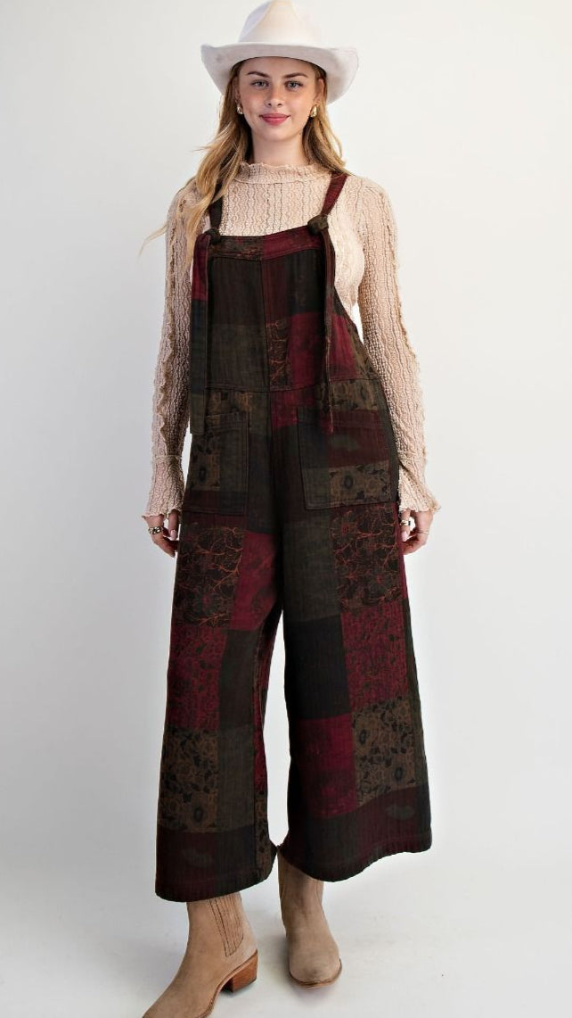 Mixed Print COtton Overalls 