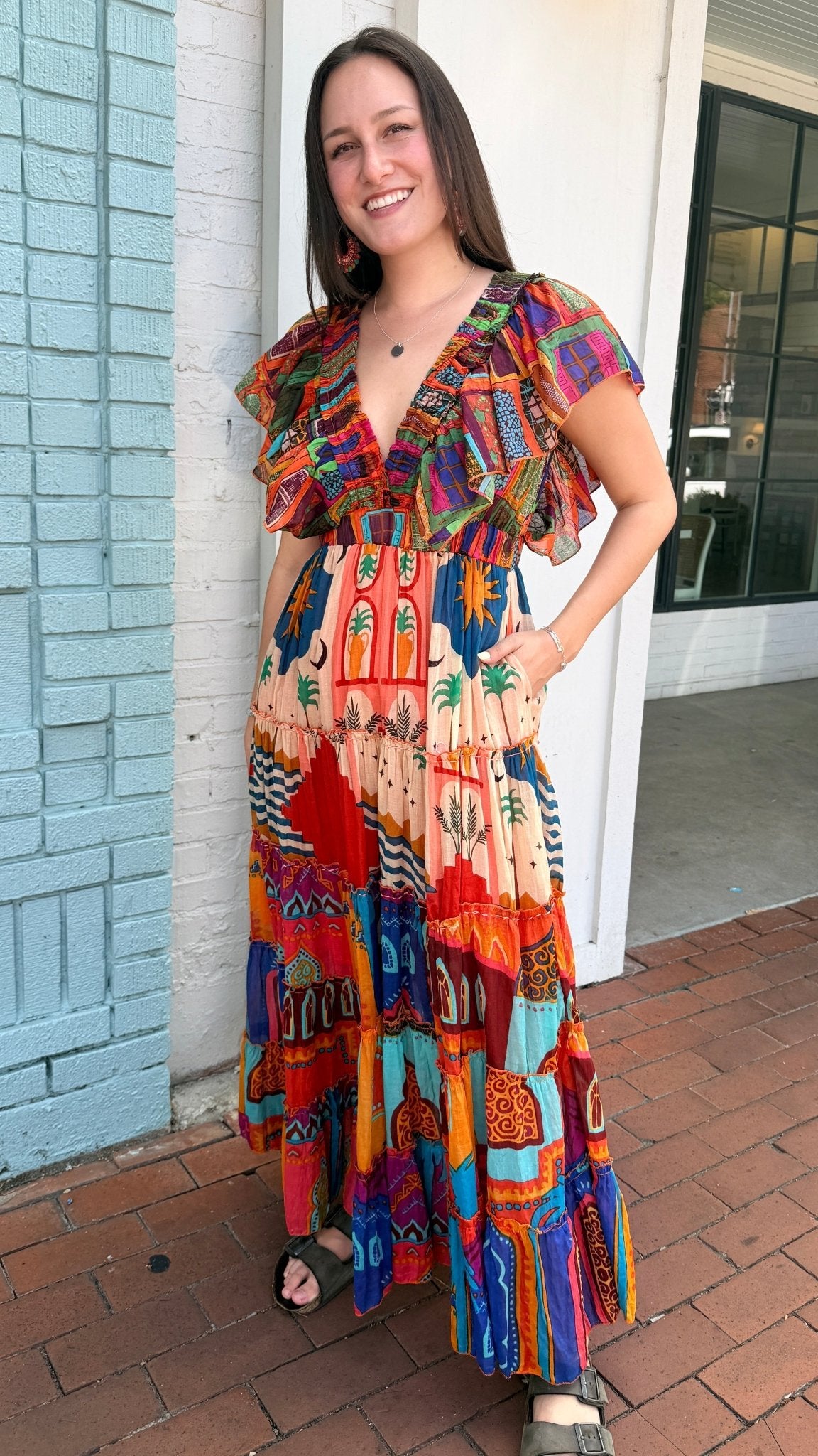 A Night in Tunisia Colorful Maxi Dress - Rebecca James Clothing