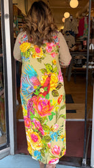 Aratta Beauty Mark Embroidered Peacock Duster – Olive Green - Rebecca James Clothing