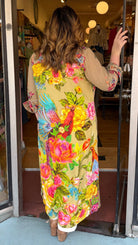 Aratta Beauty Mark Embroidered Peacock Duster – Olive Green - Rebecca James Clothing