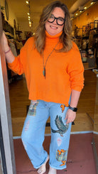 Artistic Bird in Flight Patchwork Pants - Rebecca James Clothing