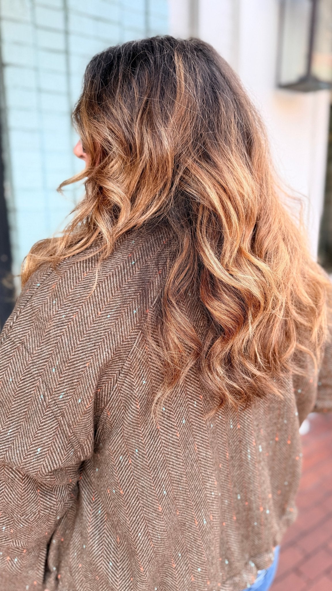 Back To School Brown Herringbone Jacket - Rebecca James Clothing