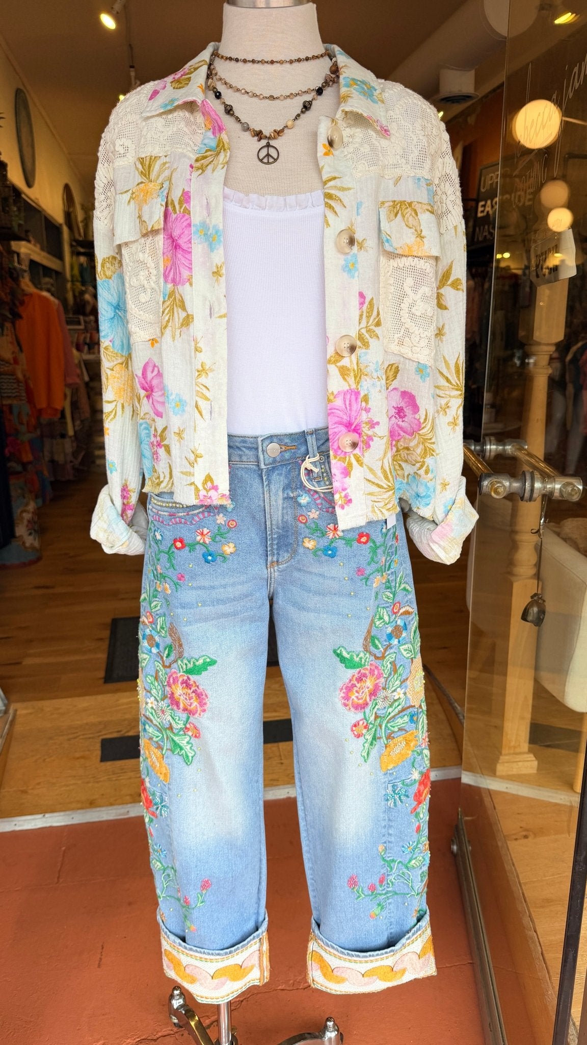 Beach Day Floral Cotton Gauze Jacket - Rebecca James Clothing