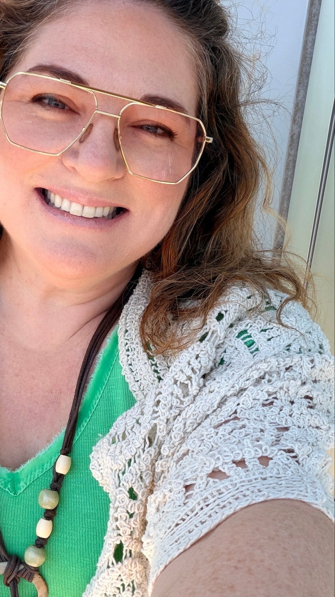 Beige Crochet Boho Wrap - Rebecca James Clothing