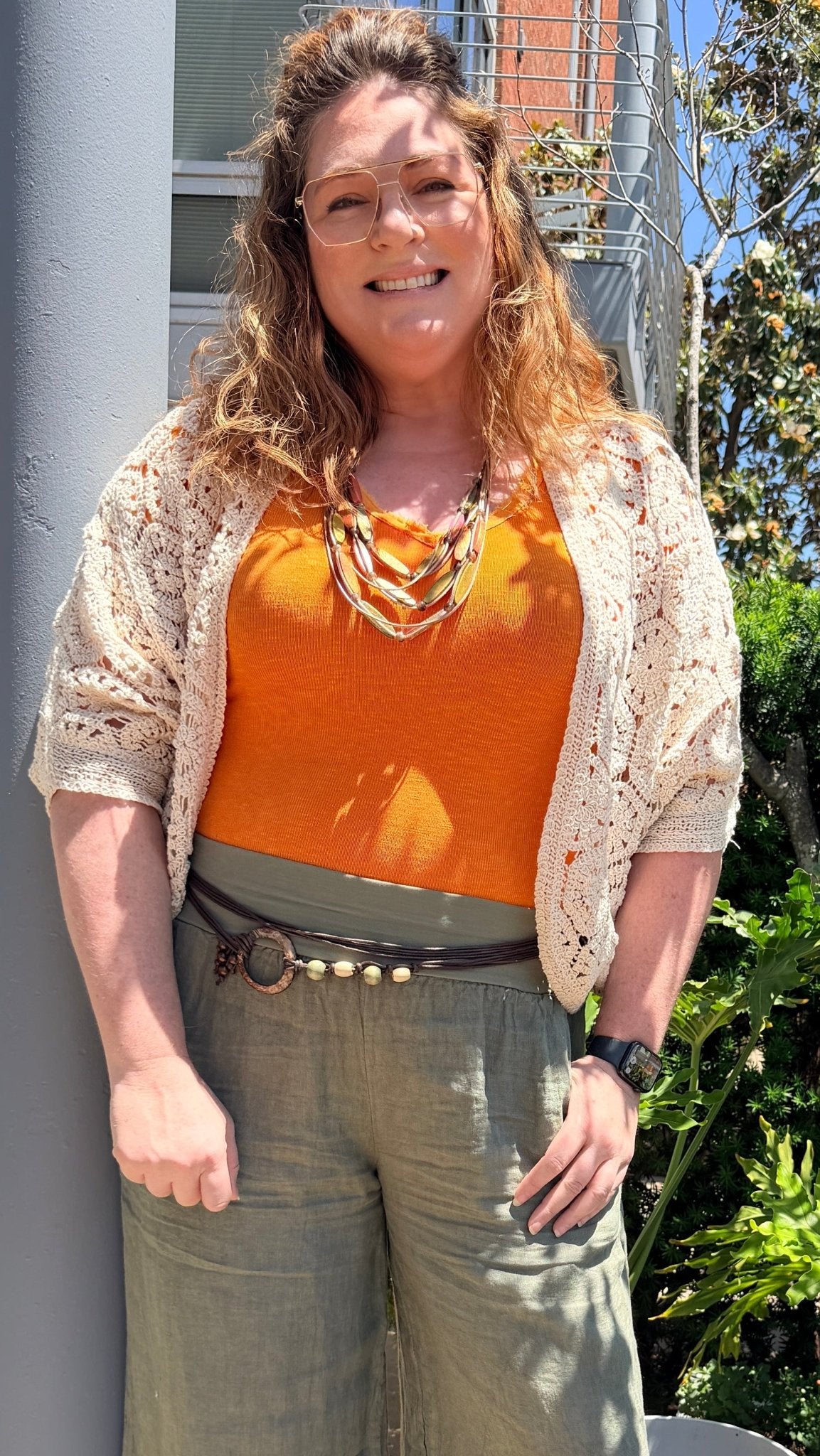 Beige Crochet Boho Wrap - Rebecca James Clothing