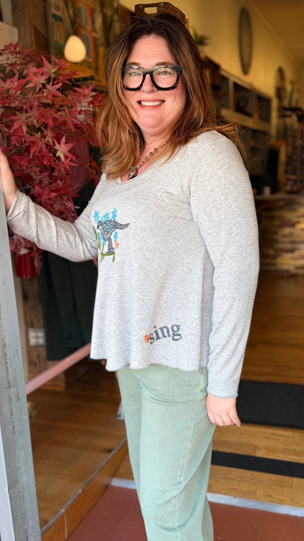 Bird Song Hand Painted Top by Hand Jive Clothing - Rebecca James Clothing