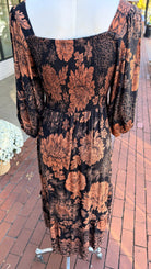 Black Boho Twist Front Fall Dress - Rebecca James Clothing