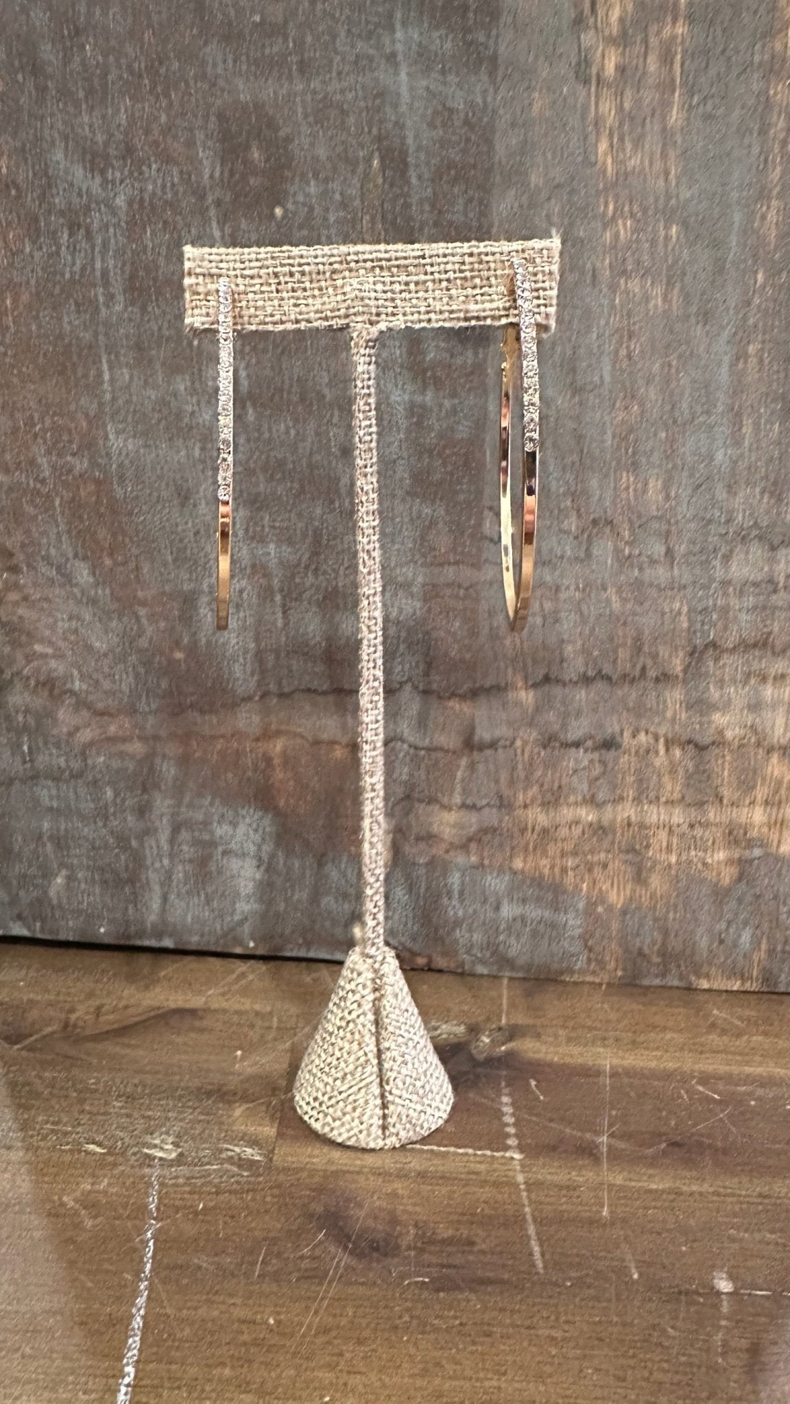 Blinged Out Gold Hoop - Rebecca James Clothing