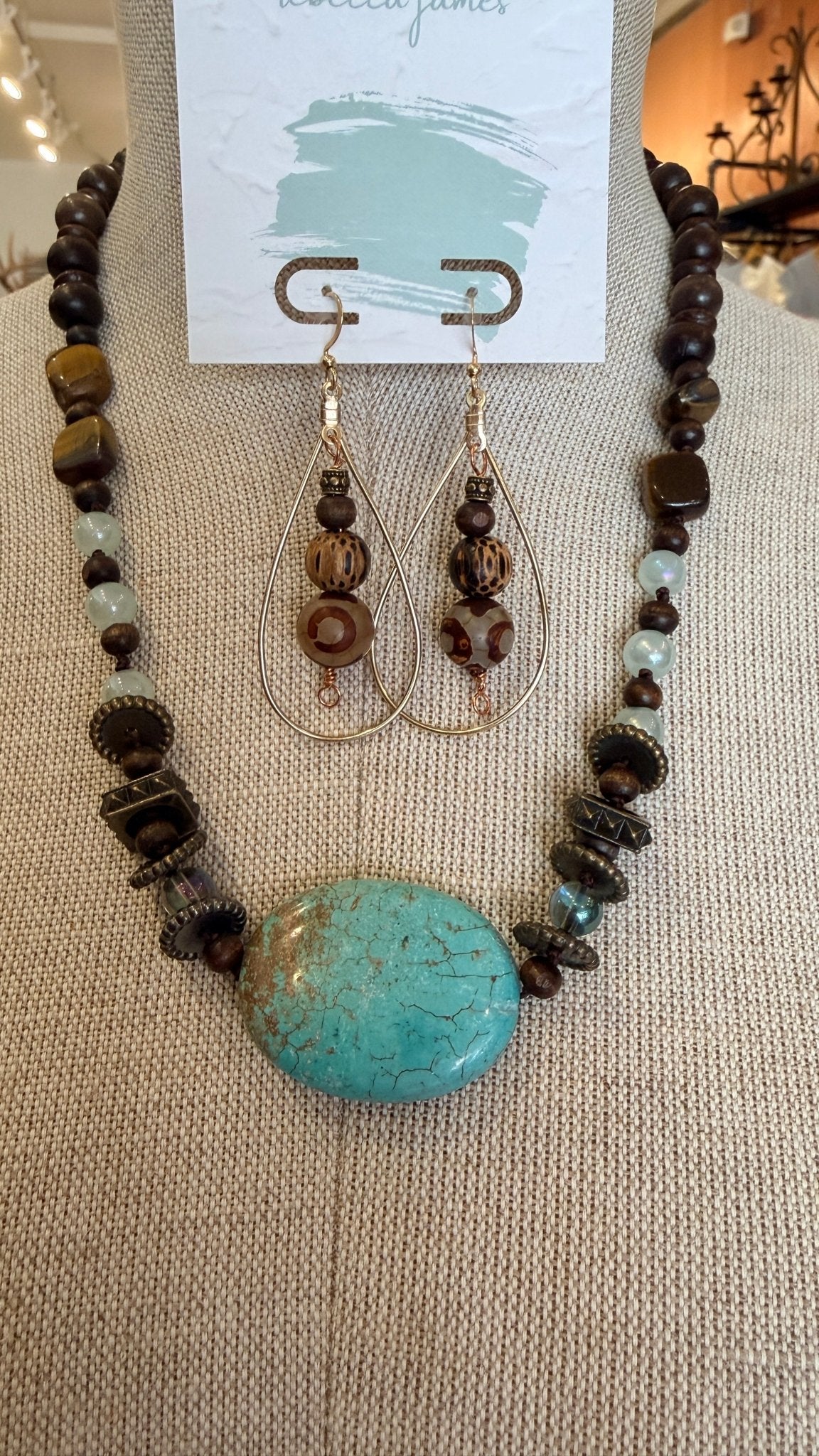 Blue Horizon Hand Beaded Necklace by RJC - Rebecca James Clothing