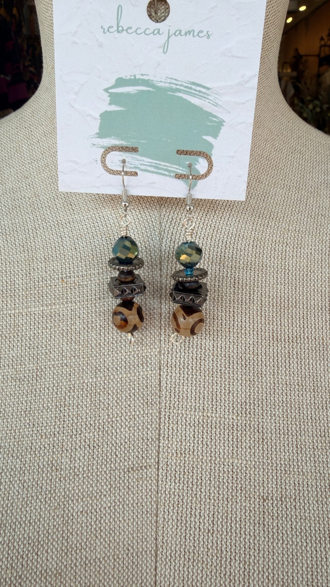 Blue Horizon Sparkle Mixed Metal Beaded Earrings by RJC - Rebecca James Clothing