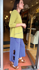 Blue Ribbed Sunny Day Pants by Hand Jive - Rebecca James Clothing