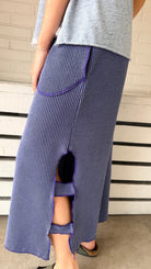 Blue Ribbed Sunny Day Pants by Hand Jive - Rebecca James Clothing