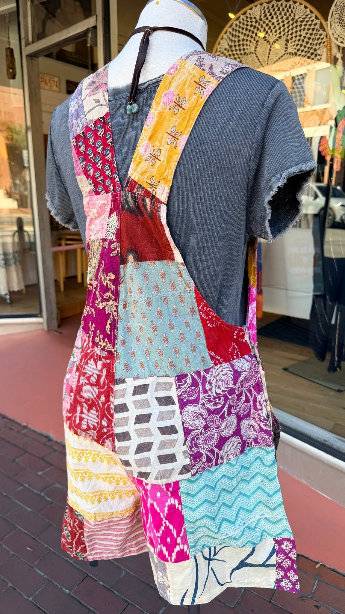 Boho Summer Patchwork Overall Romper - Rebecca James Clothing