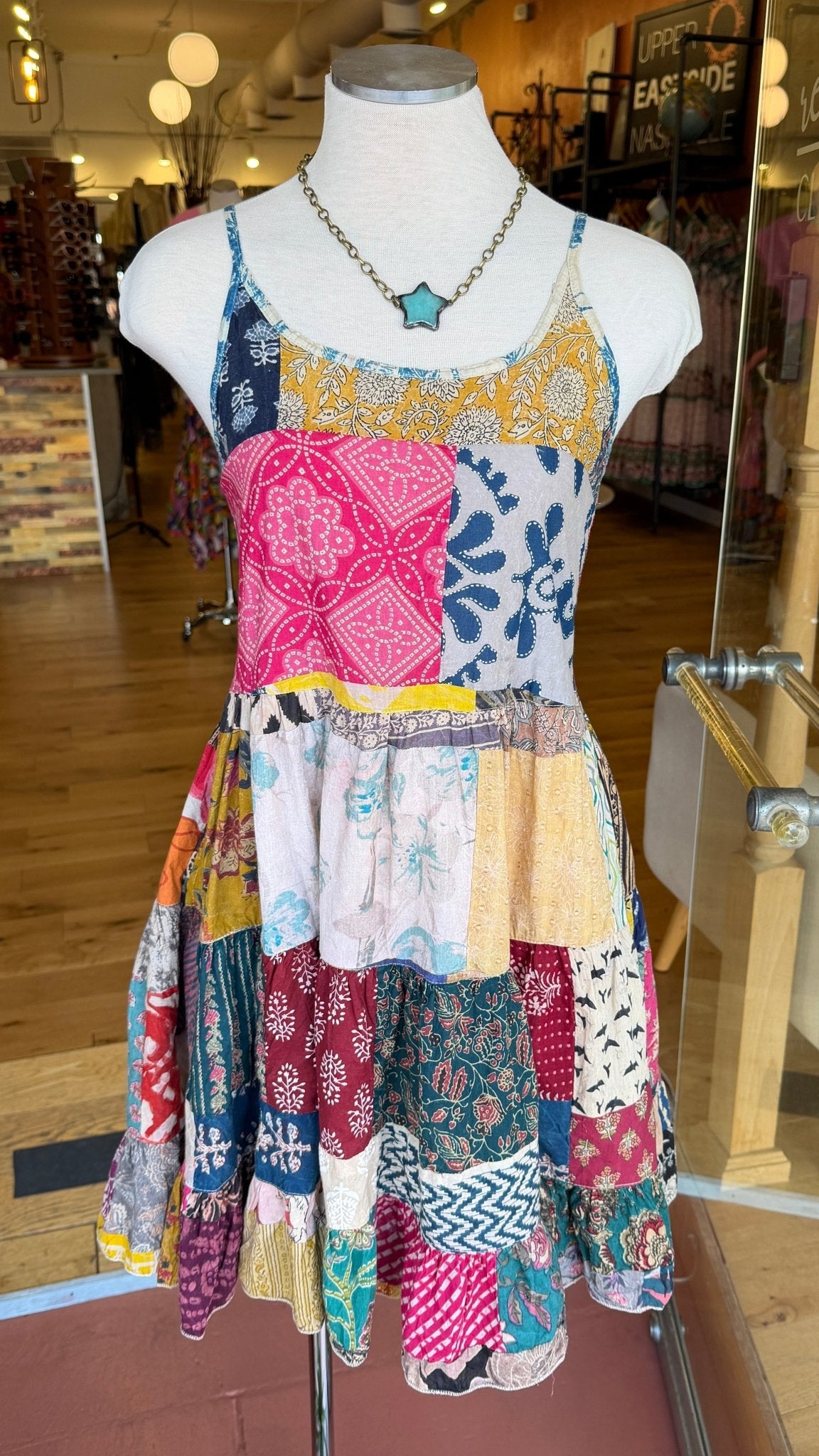 Boho Summer Patchwork Tiered Sundress - Rebecca James Clothing