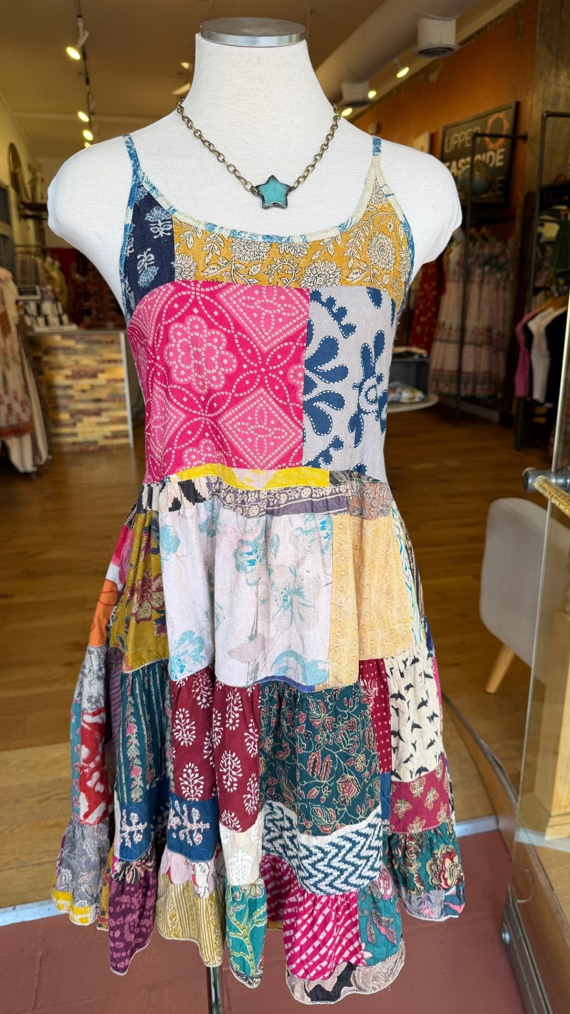 Boho Summer Patchwork Tiered Sundress - Rebecca James Clothing