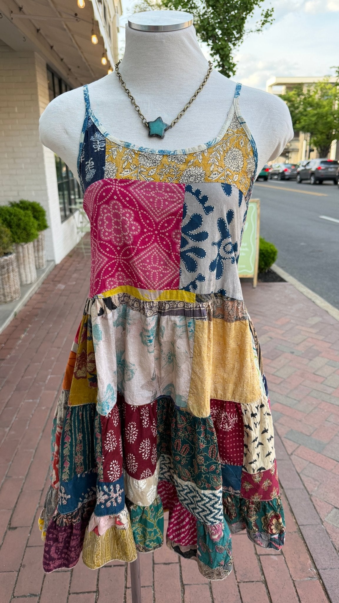 Boho Summer Patchwork Tiered Sundress - Rebecca James Clothing