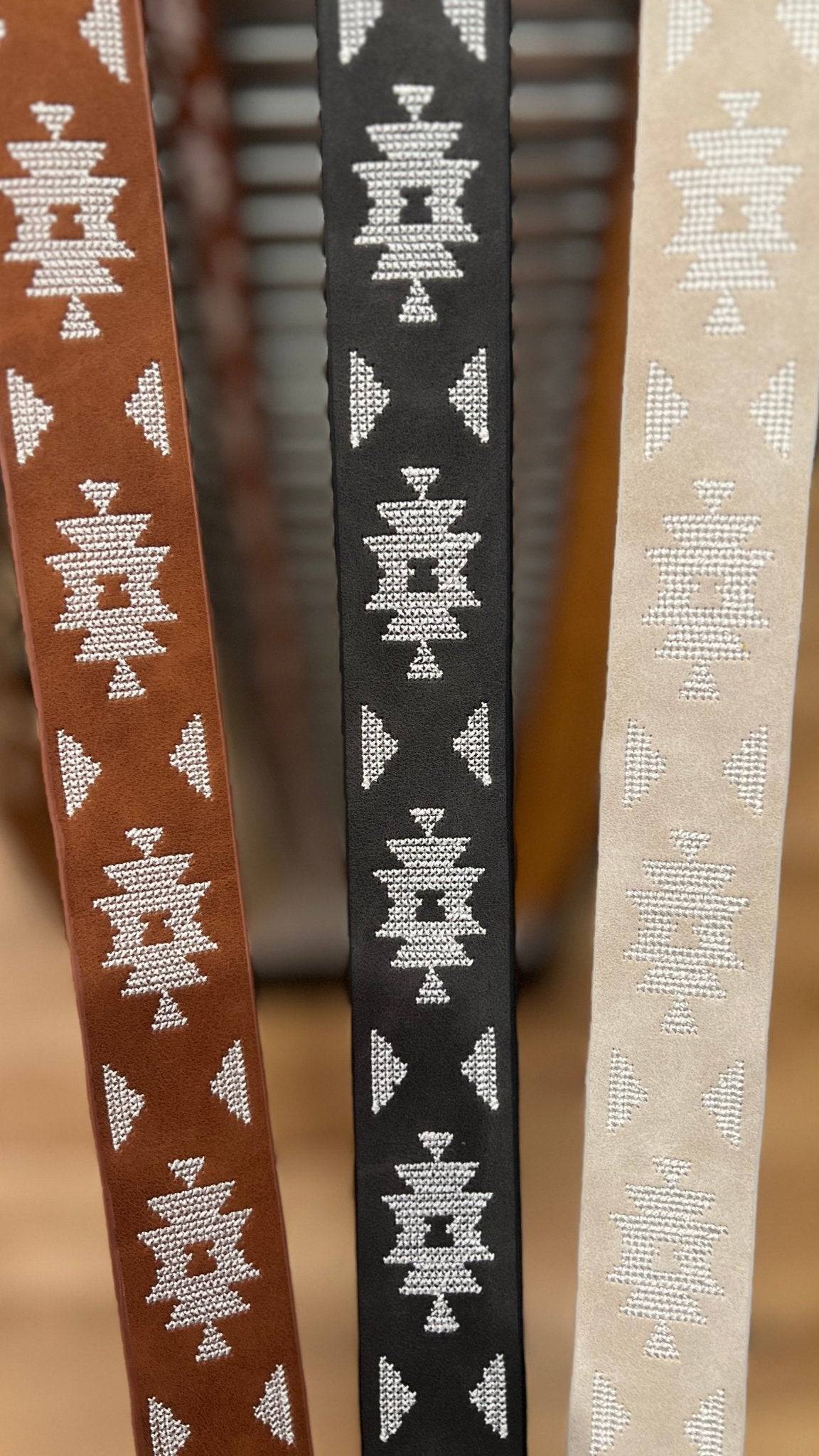 Boho Western Embroidered Belt w/ Silver Buckle - Rebecca James Clothing