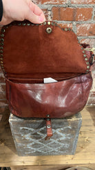 Brown Full Grain Leather Satchel Bag - Rebecca James Clothing