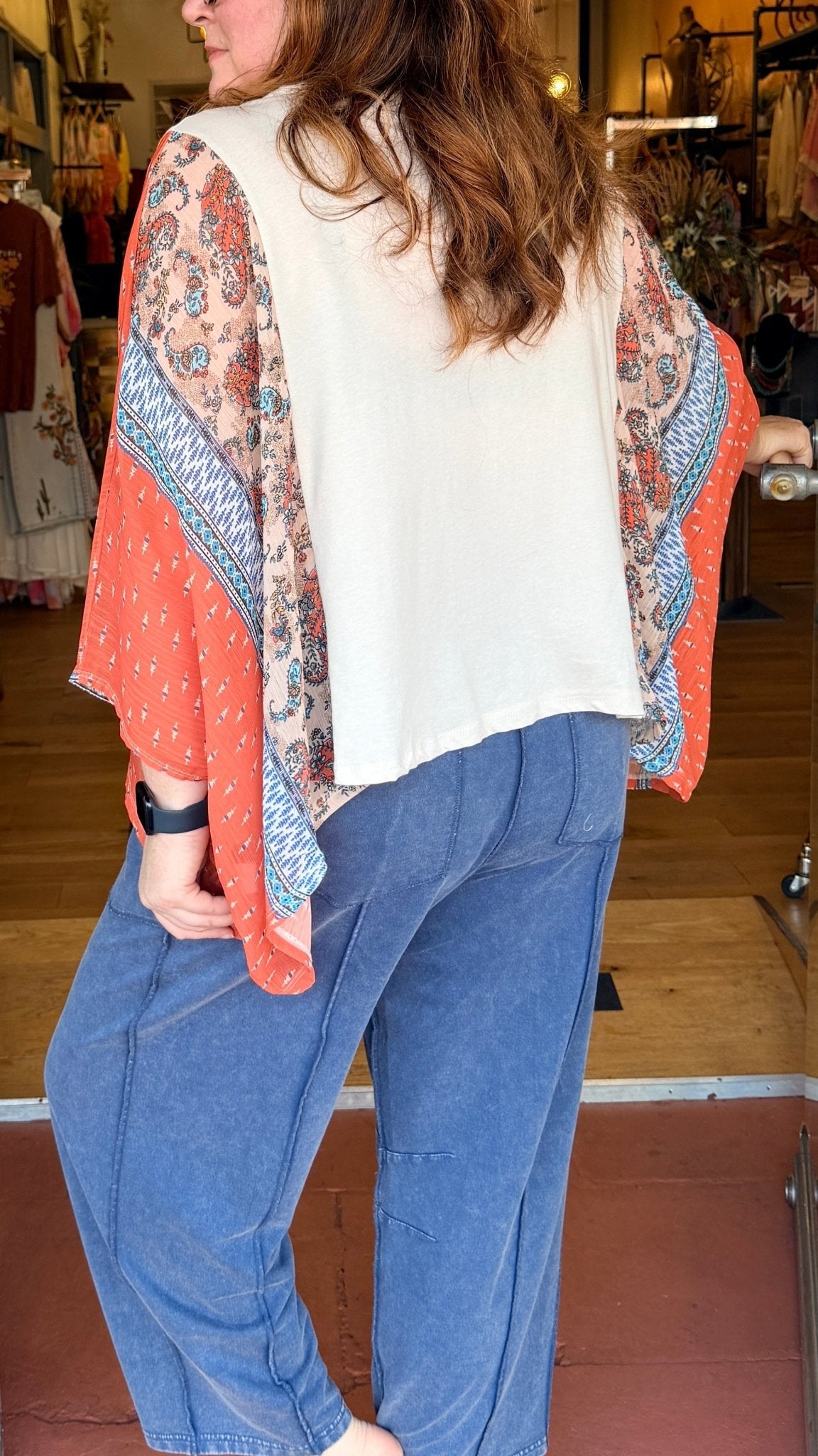 Butterfly Dreamer Boho Graphic Poncho - Rebecca James Clothing
