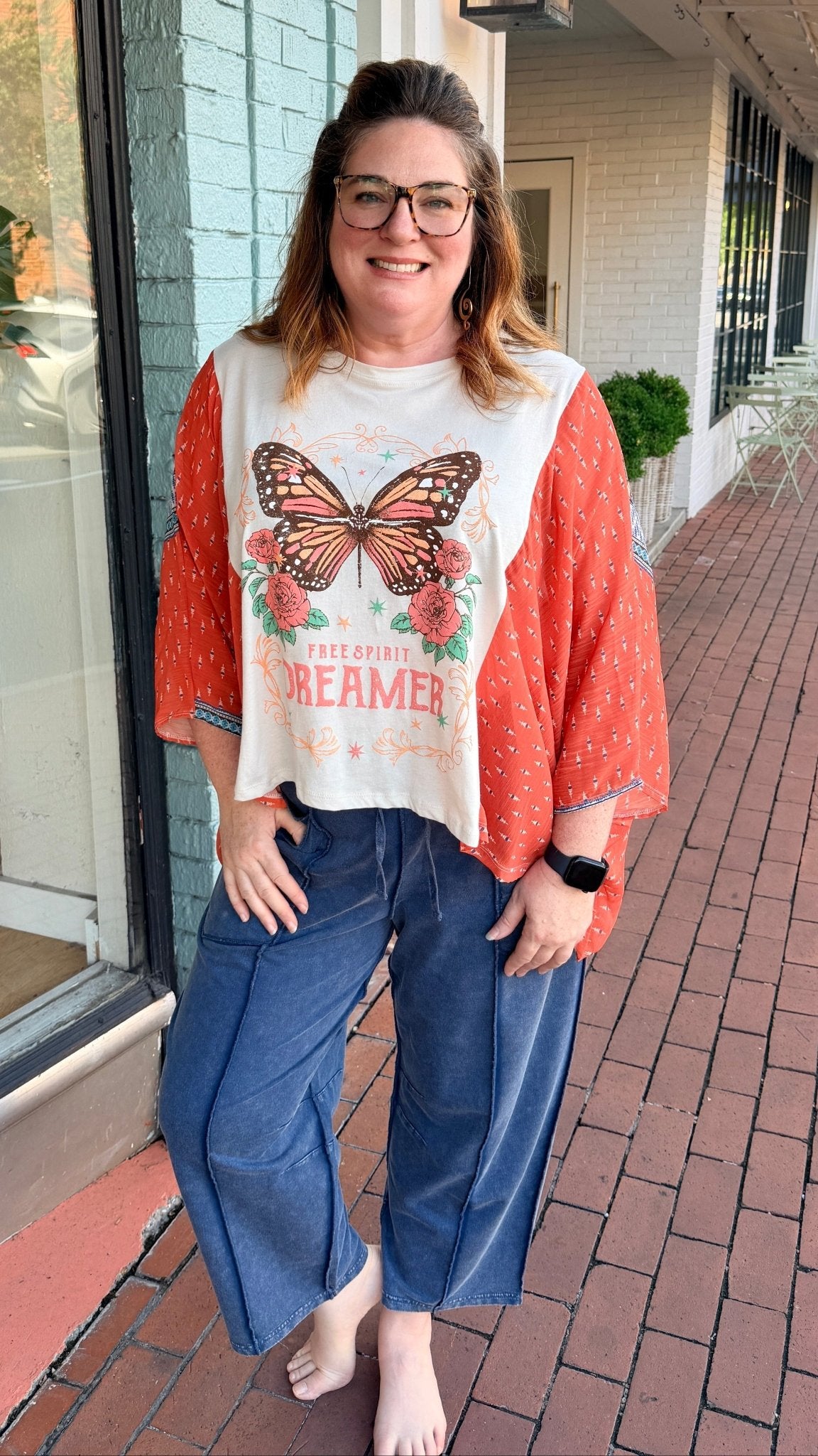 Butterfly Dreamer Boho Graphic Poncho - Rebecca James Clothing