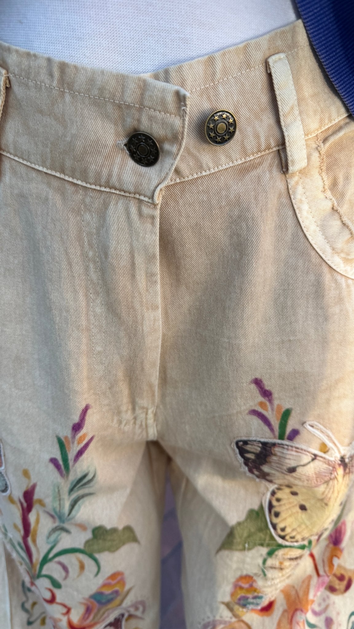 Butterfly Dreams: Boho Cotton Pants | Slouchy Wearable Art - Rebecca James Clothing