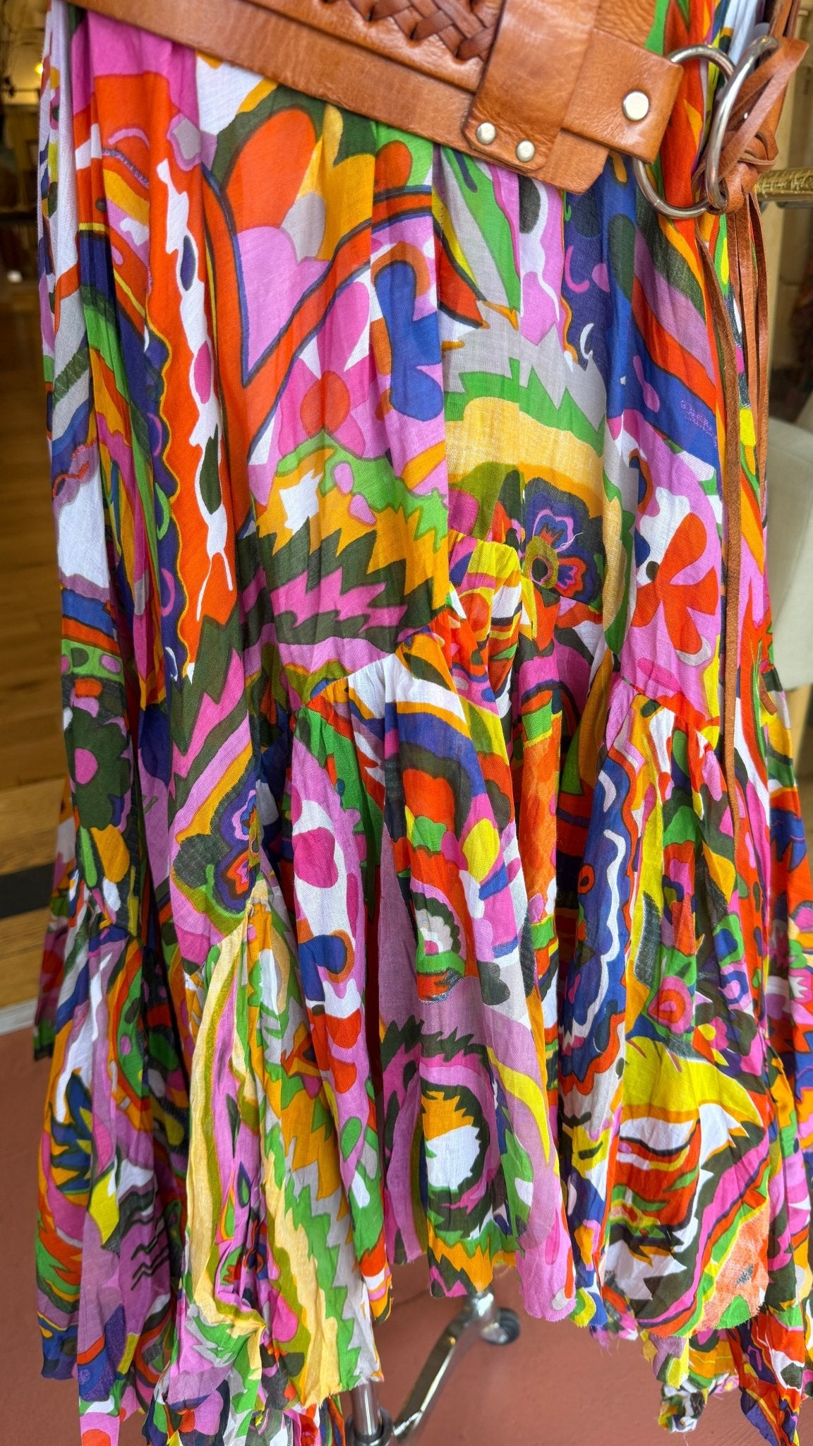 Cairo Pop Of Color Asymetrical Hem Skirt - Rebecca James Clothing