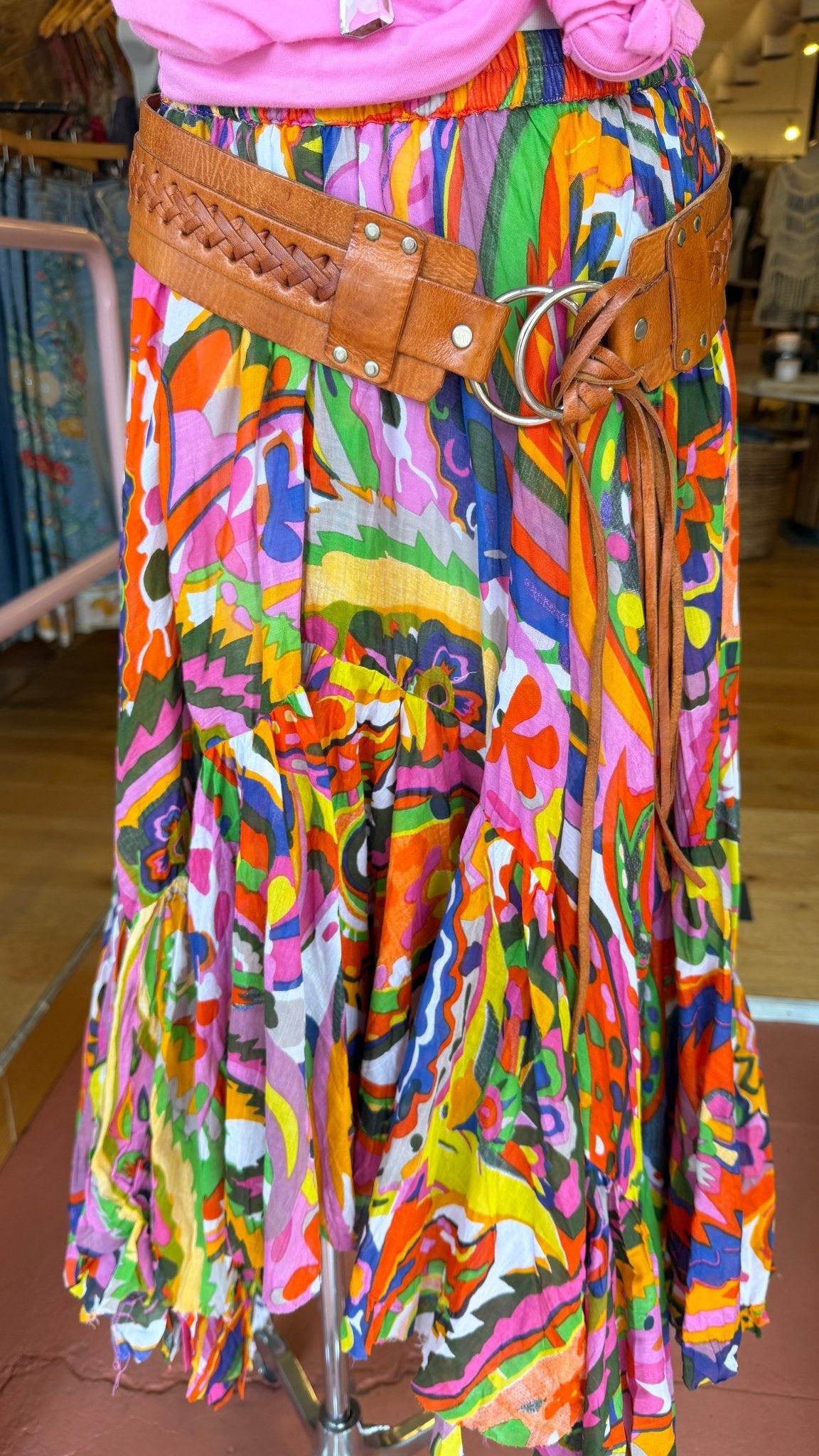 Cairo Pop Of Color Asymetrical Hem Skirt - Rebecca James Clothing