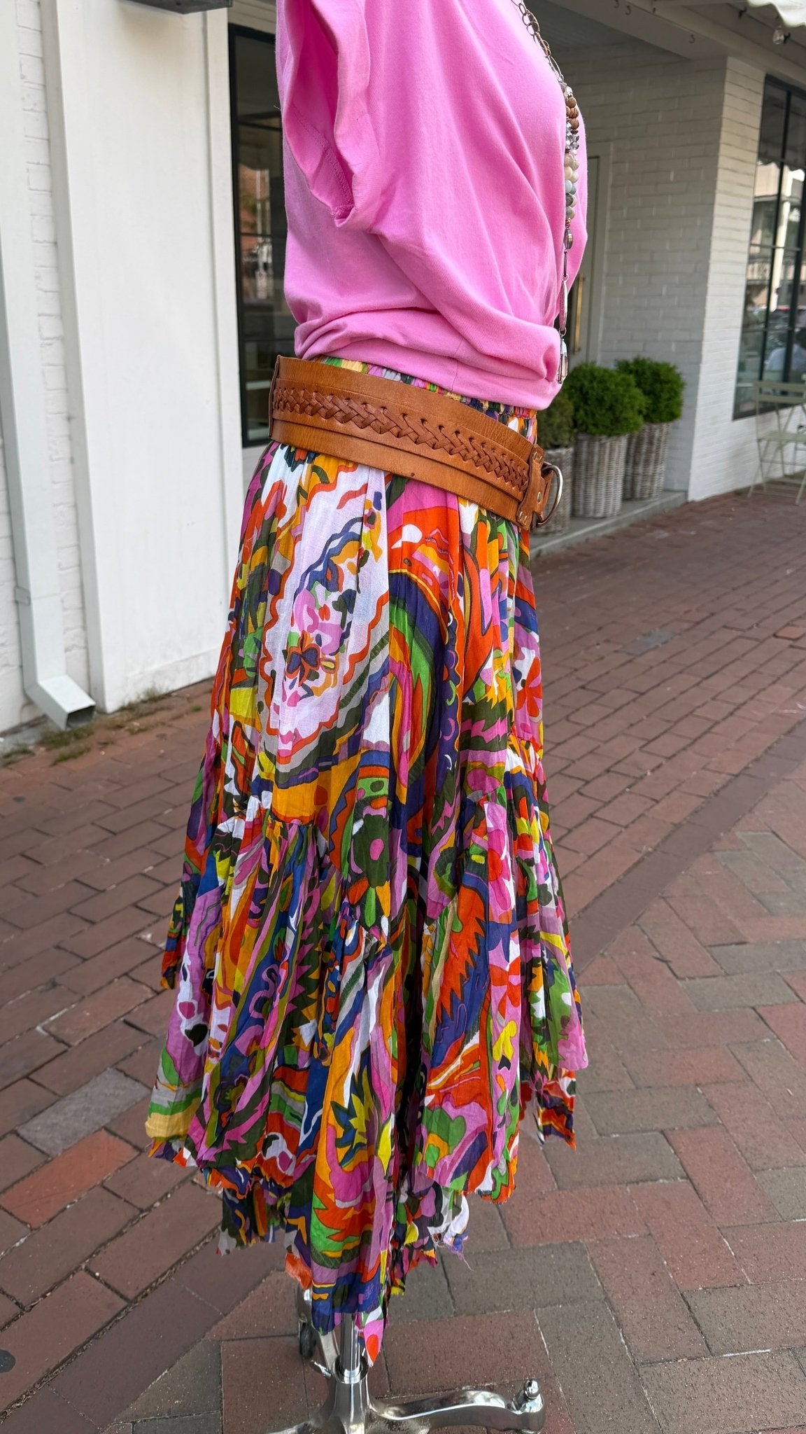 Cairo Pop Of Color Asymetrical Hem Skirt - Rebecca James Clothing