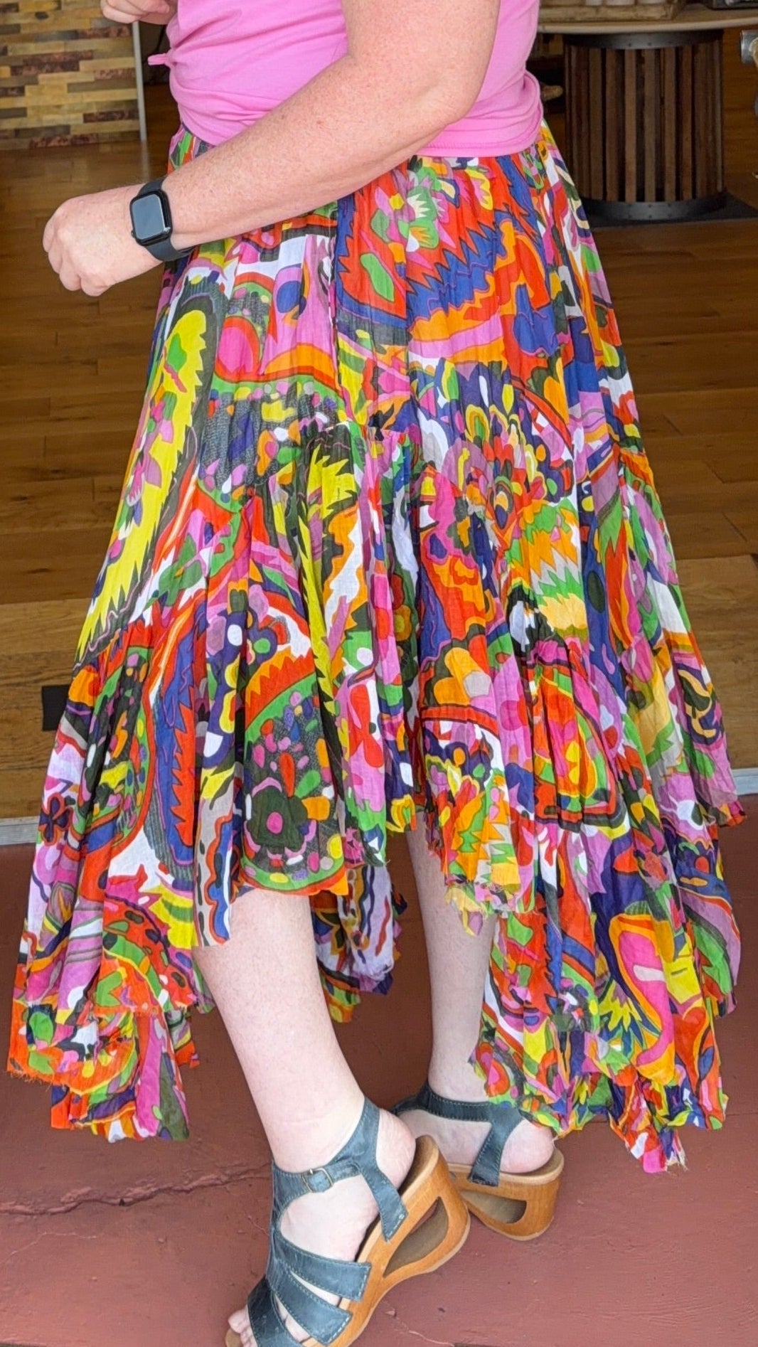 Cairo Pop Of Color Asymetrical Hem Skirt - Rebecca James Clothing