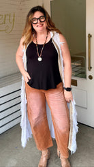 Camel Stretch Corduroy Barrel Pants - Rebecca James Clothing