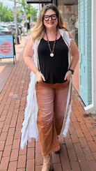 Camel Stretch Corduroy Barrel Pants - Rebecca James Clothing