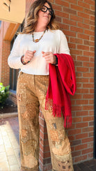Cameron Tan Boho Textured Pants by Paper Lace - Rebecca James Clothing