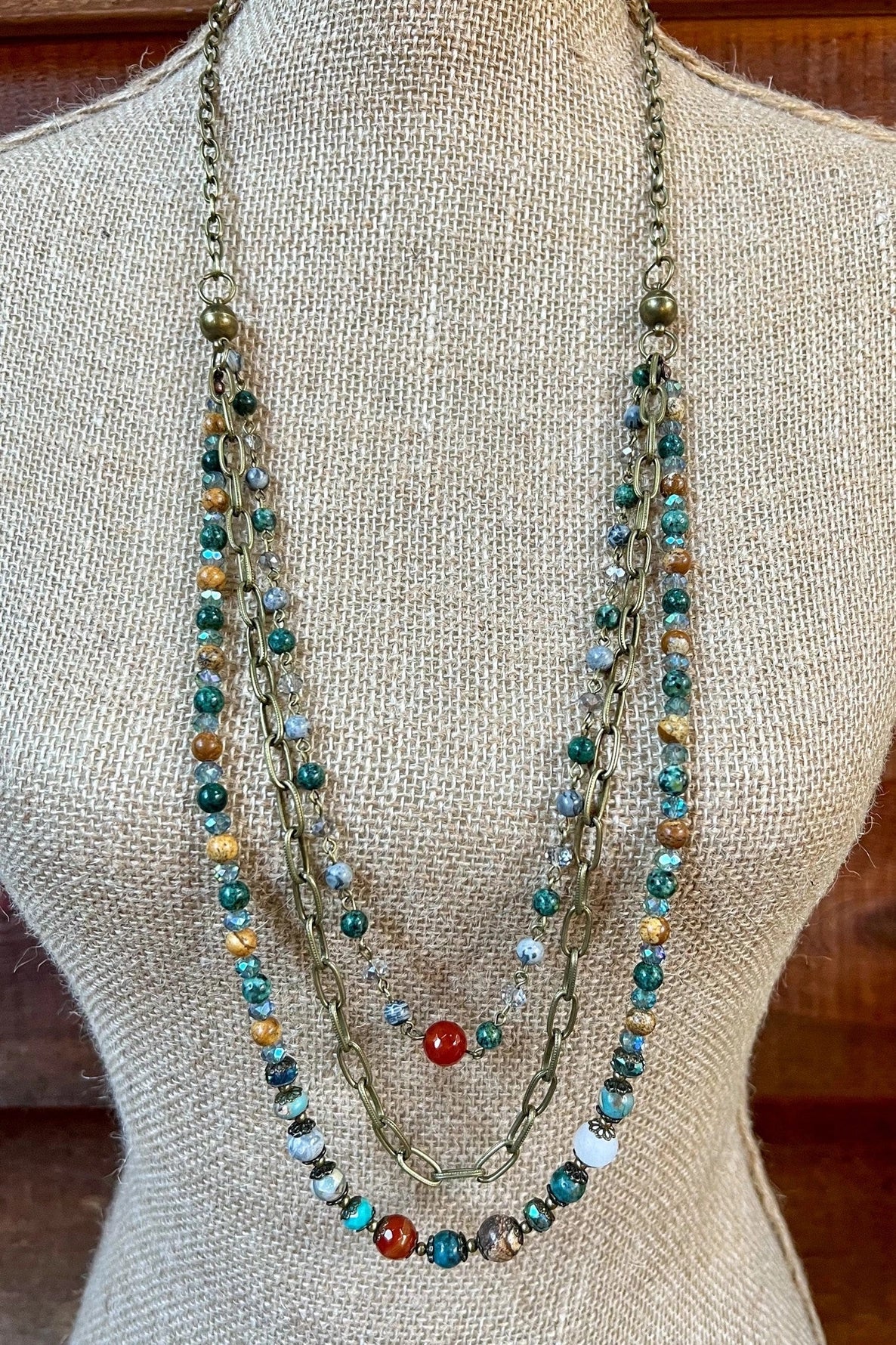 Changing Season Mixed Bead Layering Necklace - Rebecca James Clothing