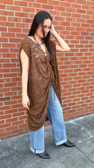 Cinched Front Chocolate Lace Coccon Top - Rebecca James Clothing