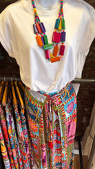 Colorburst Wooden Block Necklace - Rebecca James Clothing