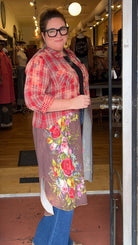 Copper Rose Washed Plaid & Floral Tunic - Rebecca James Clothing