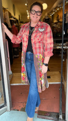 Copper Rose Washed Plaid & Floral Tunic - Rebecca James Clothing