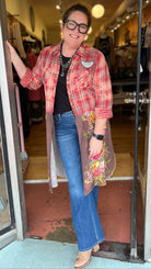 Copper Rose Washed Plaid & Floral Tunic - Rebecca James Clothing